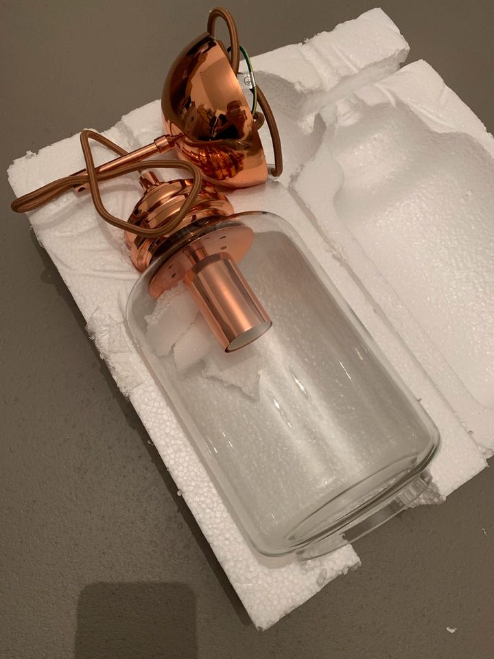 Deckenleuchte Lampe Jar Marmeladenglas rosegold inkl Versand in Ginsheim-Gustavsburg