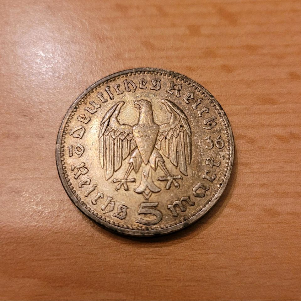 5 Reichsmark Hindenburg 1936 in Elterlein