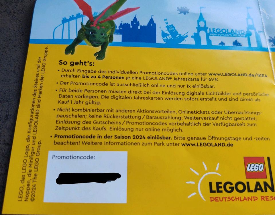 Jahreskarten Legoland Günzburg Gutschein in Buttenwiesen