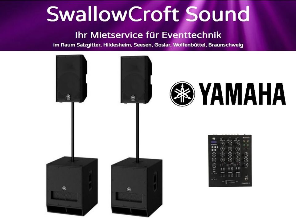 Yamaha PA DJ Party Musikanlage mieten, 3000W RMS, 200 PAX in Heere