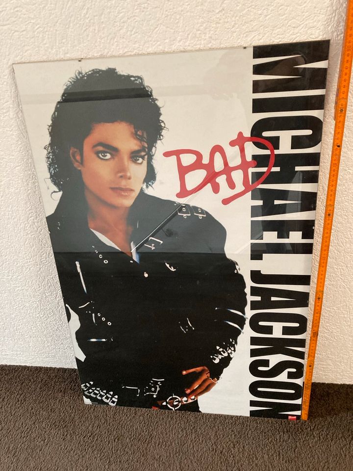 Poster Michael Jackson BAD unter Glas in Leipzig