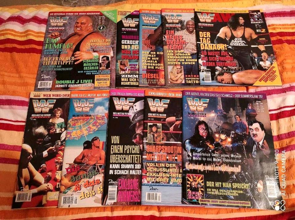 1995 WWF World Wrestling Federation Magazin 9 Hefte mit Poster in Bottrop