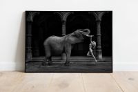 Poster Lagrange Bild Wandbild Kunstdruck Elefant schwarz weiss Nordrhein-Westfalen - Wegberg Vorschau