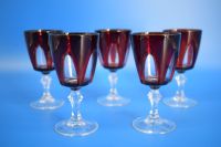 [8560] 5x Rotwein Glas Kelch Rubinrot Gothik 13,5 cm Baden-Württemberg - Hockenheim Vorschau