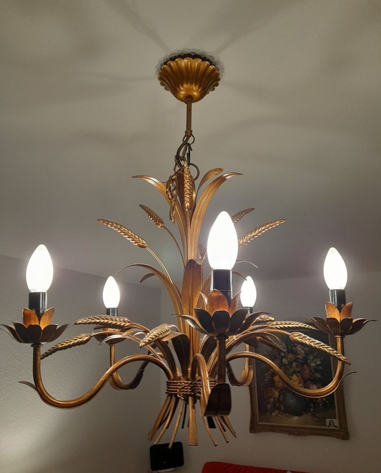 Florentiner Deckenlampe Kronleuchter aus Metall 5 flammig Top in Laubach