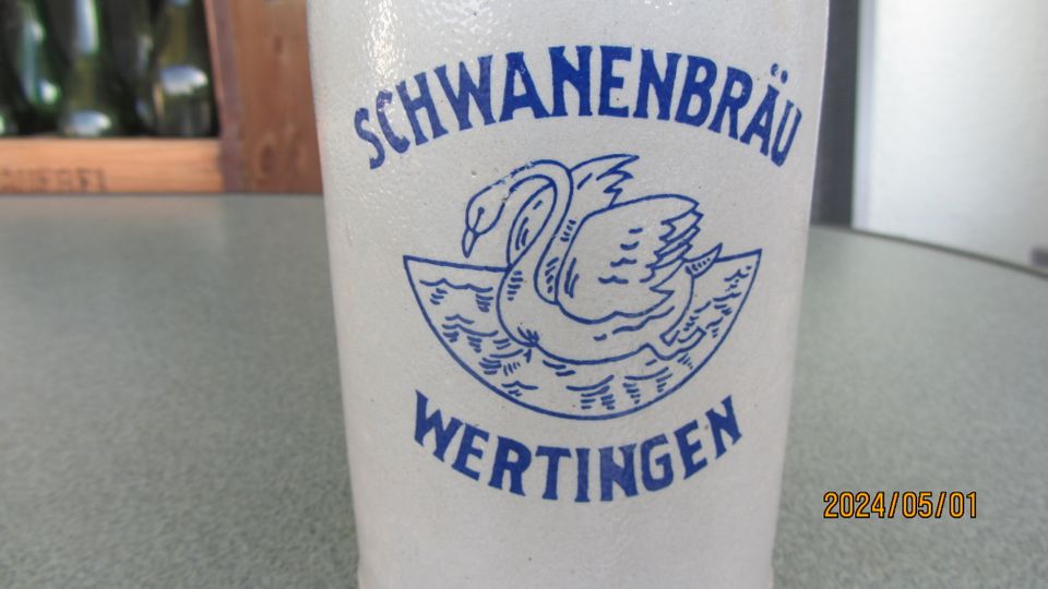 Bierkrug Brauerei Schwanenbräu Wertingen 1L in Wertingen