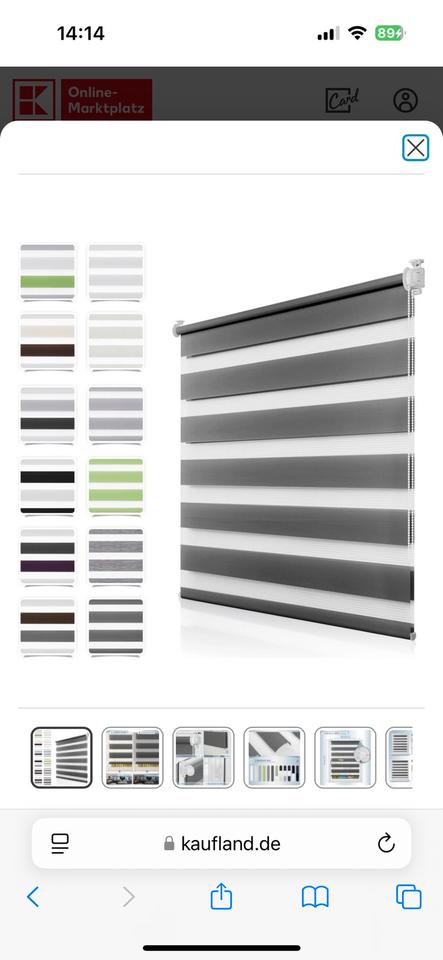 Doppelrollo 100x150 cm Duo Rollo Klemmfix ohne Bohren GRAU- NEU in Asperg