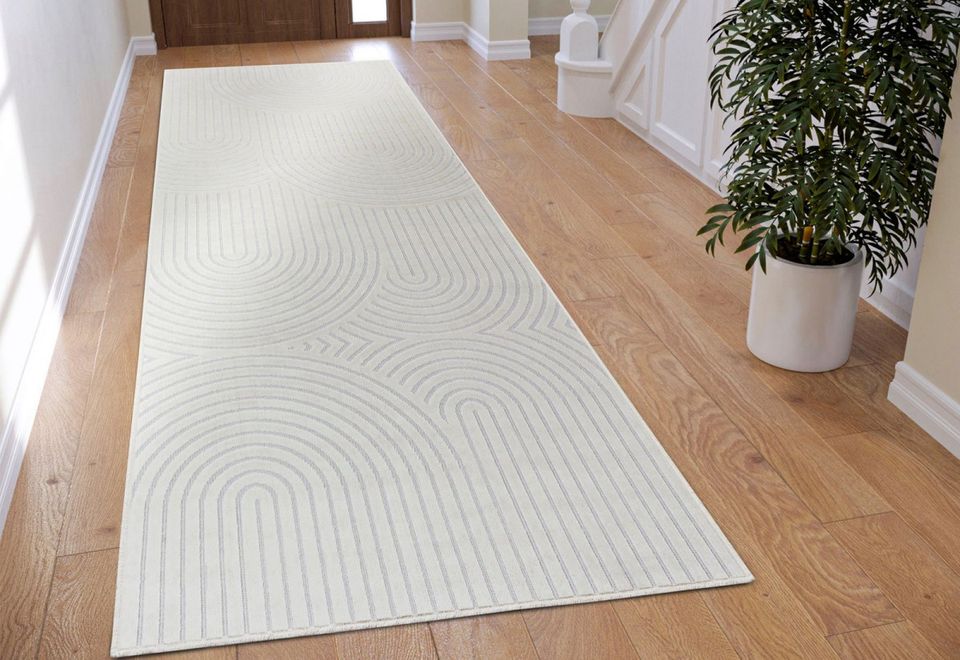 Teppich Faron, HANSE Home creme , 80 cm x 200 cm , Höhe: 3 mm, leichter 3 mm Kurzflor, Skandi, Boho, 3D Effekt, auch als Läufer in Frankfurt am Main