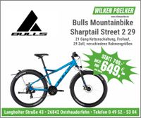 Bulls Sharptail Street 2 29 Blau 21 Gänge Mountainbike UVP 749 € Niedersachsen - Ostrhauderfehn Vorschau