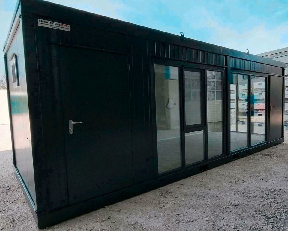 Ihr neues Büro: 7x3 Meter Bürocontainer mit bodentiefen Fenstern - Große Auswahl & Lagerbestand: Finden Sie den perfekten Bürocontainer für Ihre Bedürfnisse, Individuelle Ausstattung Sonderanfertigung in Hamburg