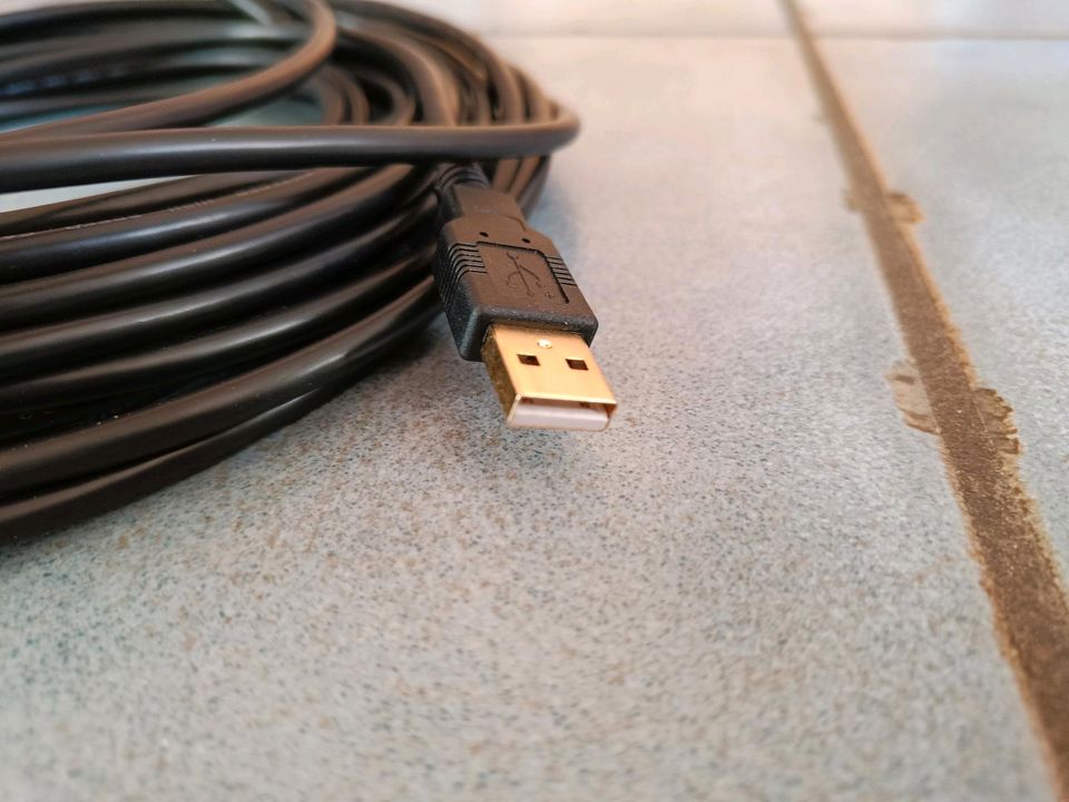 12 Meter USB Kabel A B (Druckerkabel) abgeschirmt in Waging am See