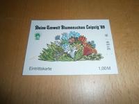 Alte Eintrittskarte - Meine Umwelt Blumenschau Leipzig 1989 - DDR Thüringen - Lucka Vorschau