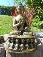 Buddha Messing/Bronze 29cm 2,6kg Tibet China Nepal Bayern - Hergensweiler Vorschau