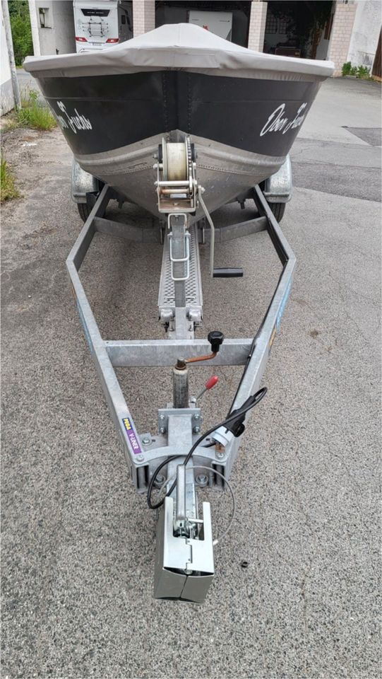 Motocraft 450 T, Pega Trailer, Tohatsu 15PS Aluboot, Angelboot in Wilkau-Haßlau