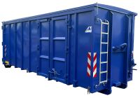 Normbehälter 40 m³ hydr. Windendeckel - seitliche Doppelflügeltür - RAL 5002 Ultramarinblau - Abrollcontainer Niedersachsen - Harpstedt Vorschau