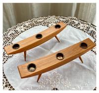 ❤️ 2er Set DDR-Kerzenhalter 60er J. Holz 26 x 4 x 6.5 Ostalgie Sachsen-Anhalt - Halberstadt Vorschau