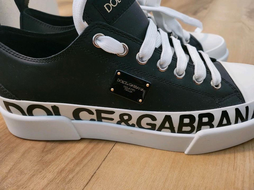 DOLCE&GABBANAPortofino Light Sneakers Calfskin Black/White in Rosdorf