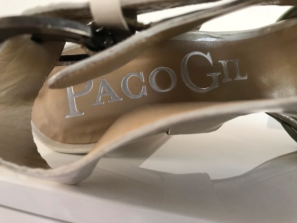 Tolle Paco Gil High Heels Slingpumps beige/mint Gr. 37 in Essen-Haarzopf