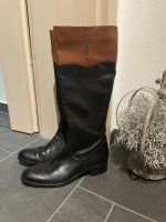 Italienische Echtleder Stiefel Cognac/schwarz 39 neuwertig Hessen - Petersberg Vorschau