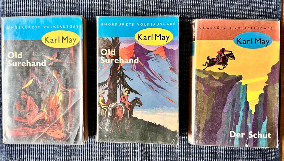 3 Taschenbücher Karl May: „Old Surehand“ 1+2, „Der Schut“ 1952/53 in Hesel