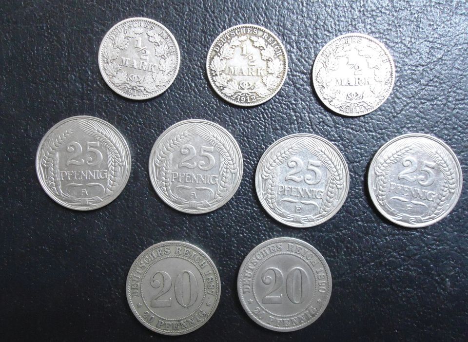Münzen - Deutsches Reich - viele seltene - 1 Pfennig bis 1/2 Mark in Heilbad Heiligenstadt