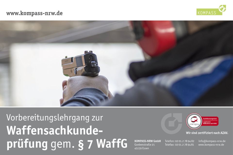 Waffensachkunde gemäß § 7 WaffG, Sachkunde für Sicherheit in Essen