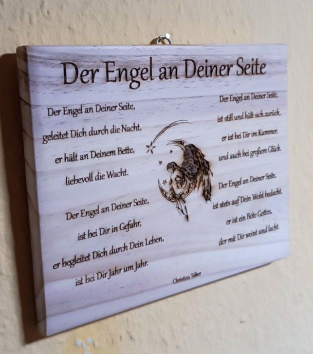 Holzbild Meditation Engel Gedicht in Mitterfels