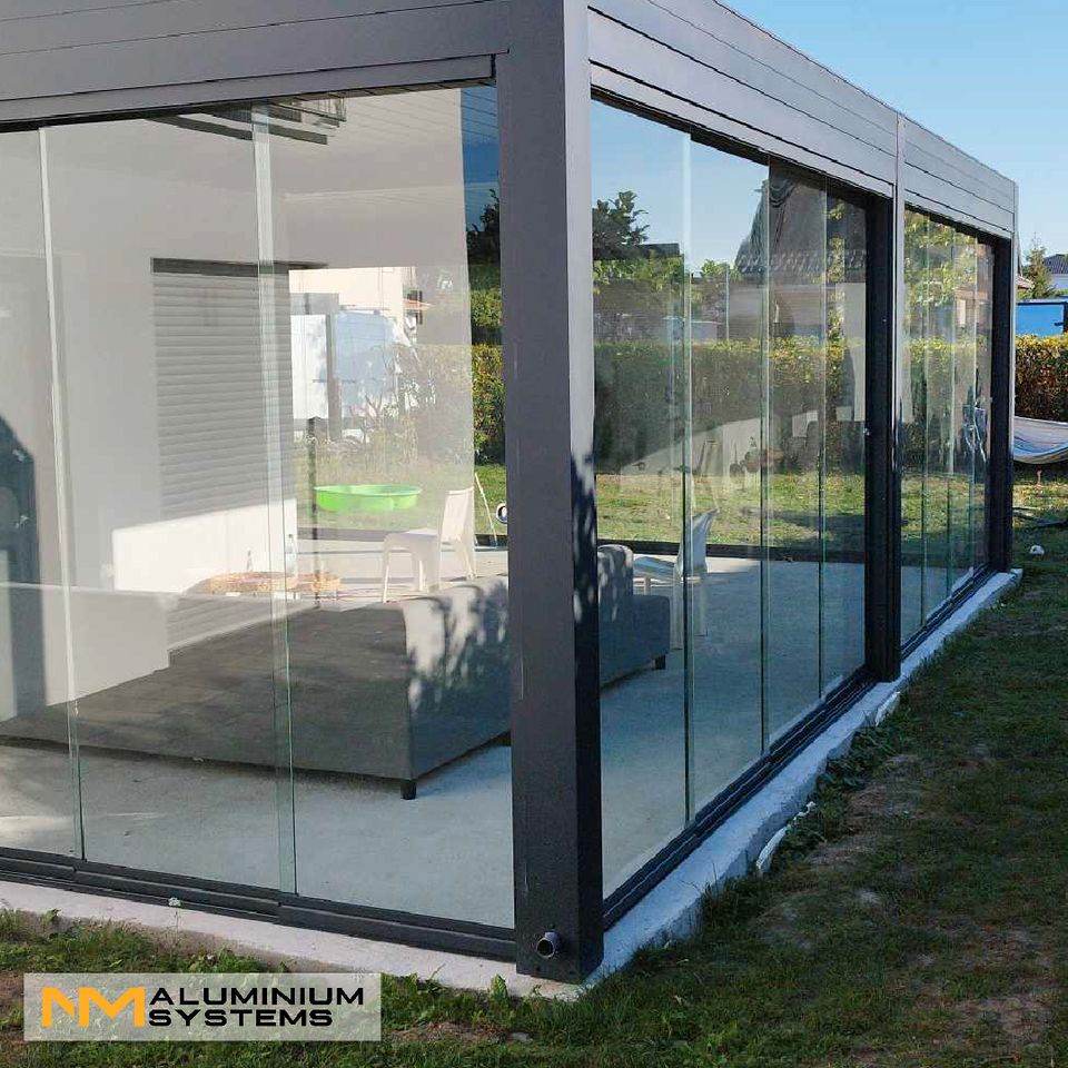 TOP ANGEBOT!Glasschiebewand Glaswand Glasschiebetür 6 m x 2,5 m in Nauheim