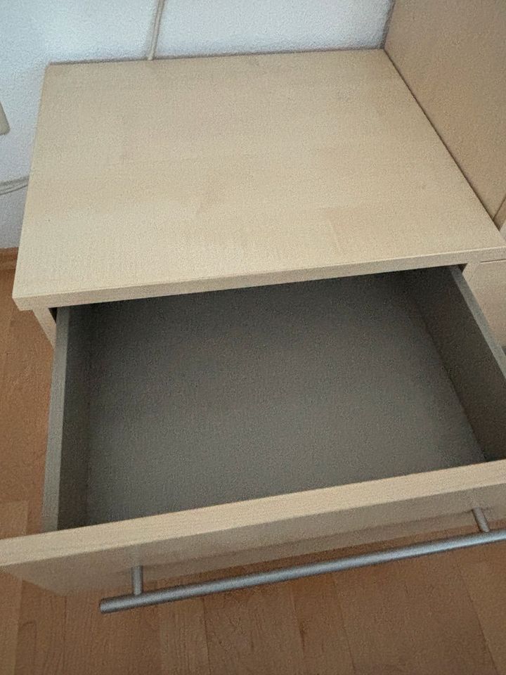 Schubkasten Nachtkästchen Schubladen Schrank Holz beige in Königsbrunn