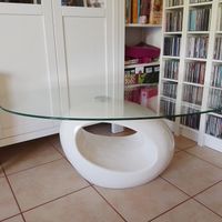 Designcouchtisch, oval, weiß, Glasplatte Hessen - Mittenaar Vorschau