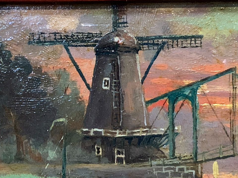 Gemälde H. Siegmann (1903) Jugendstil Mühle in Bonn