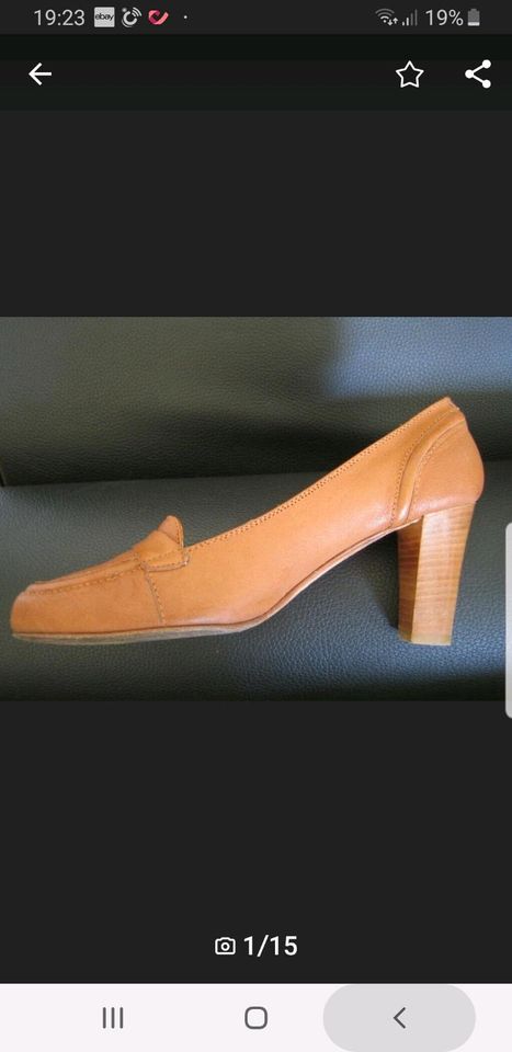 EDEL ❤ Loafer Pumps Leder College 36,5 37 camel schlange weiß in Bargteheide