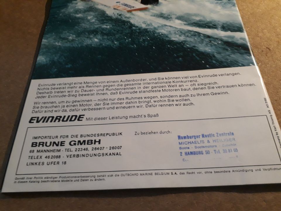 Evinrude 1974 Boats Boote Sportboot Katalog Vintage in Hamburg