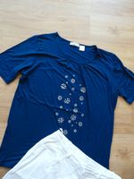 Schickes Damen Set weiße Hose blaues Tshirt Gr. 42/44 Straßsteine Bayern - Westheim Vorschau