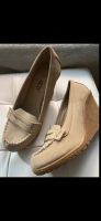 Loafer Keil Schuhe Beige Wildleder 36 SDS Saarland - Lebach Vorschau