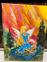 Gemälde Acryl Engel Angel des Waldes Leinwand Unikat Bayern - Bernried Niederbay Vorschau