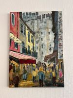 Acryl auf Leinwand Gemälde Straßenszene auf Sirmione 2 50x70 Baden-Württemberg - Friedrichshafen Vorschau