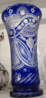 große, blaue Kristallvase, geschliffen, Vase, Bayern - Bayerbach Vorschau