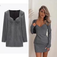 Graues langärmeliges Minikleid mit Bustier von Zara. Baden-Württemberg - Kehl Vorschau