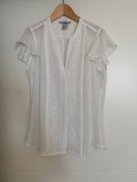 Weiße Kurzarm Bluse H&M Gr. 34 Hessen - Großenlüder Vorschau