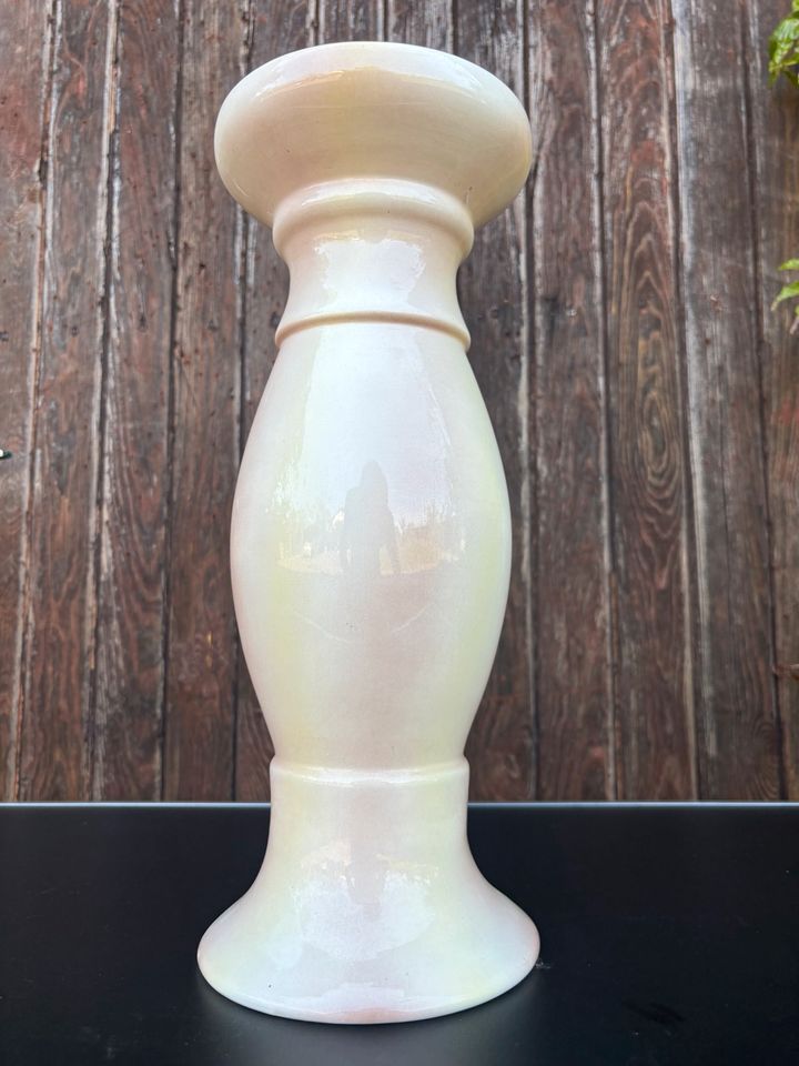 Elegante weiße Vase aus Keramik 50/60/70er vintage retro design in Bad Kreuznach