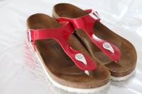 Birkenstock Gizeh Schuhe Sandalen  Rot 40 Leder Fußbett neuwertig Beuel - Vilich Vorschau