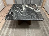Vintage Marmor Couch Beistell-Tisch Side-Table Holz-Fuß 60x60 Berlin - Mitte Vorschau