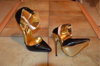 Slick by Guess High Heels Schwarz/Gold Metallabsatz abschließbar Sachsen - Pesterwitz Vorschau