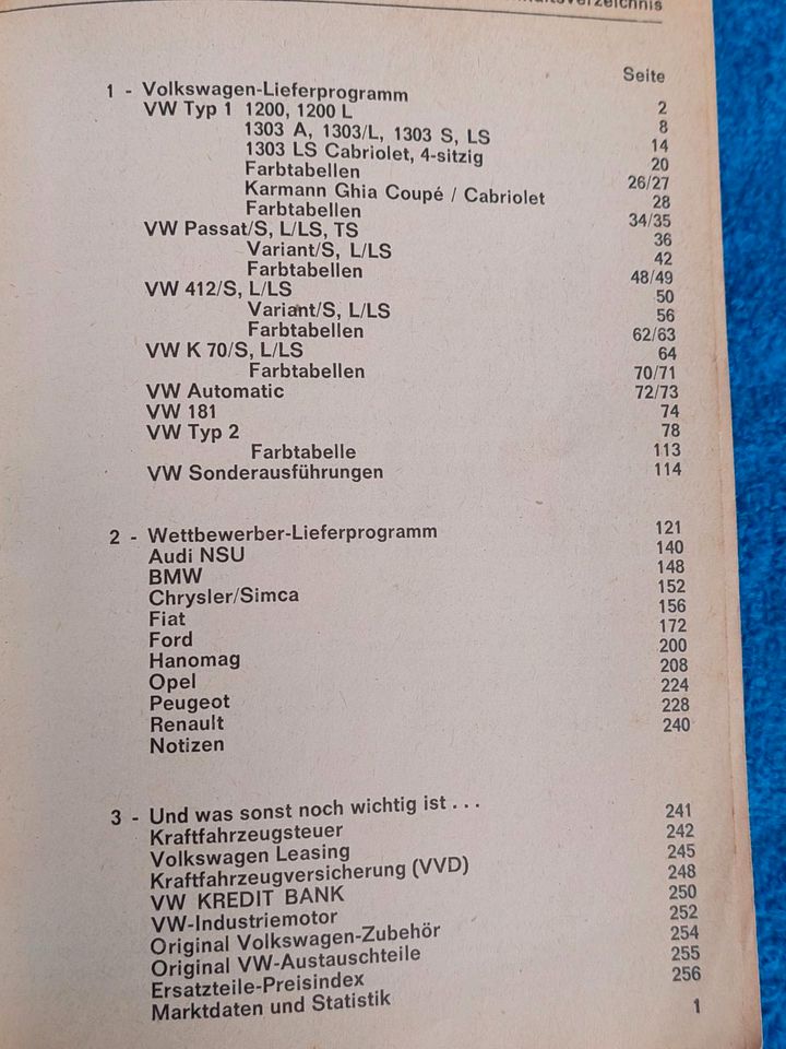 VW Taschenbuch 1973 Bus Käfer Oldtimer Technik Preise BMW R 16 in Rudersberg