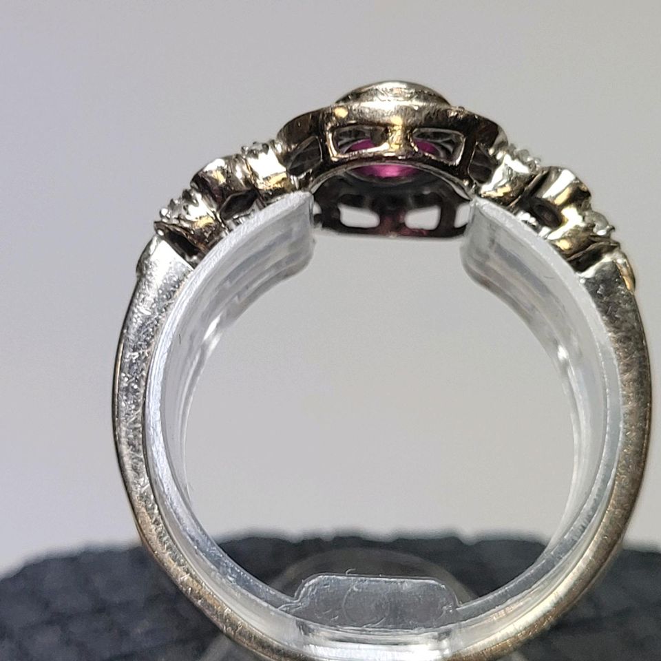 ❤Antiker Art Deco Ring aus 750er Weißgold Rubin, Diamanten Grö 57 in Essen