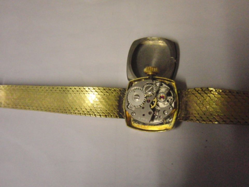 Sehr schöne, alte Damen-Armbanduhr, Glashütte, Gold-Double, läuft in Elsdorf