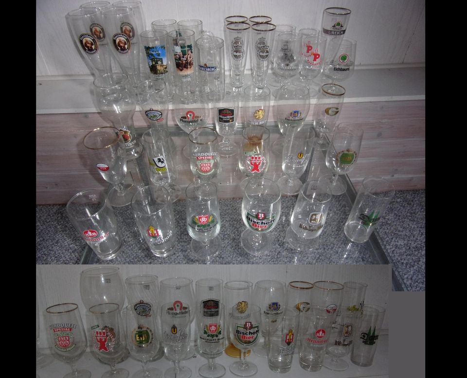 38 Biergläser, Sammlung Auflösung, 0,52 € pro Glas in Steinwenden