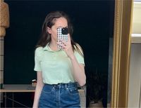 Mango Poloshirt Oberteil T-Shirt top Kurzarm mint Hessen - Kassel Vorschau