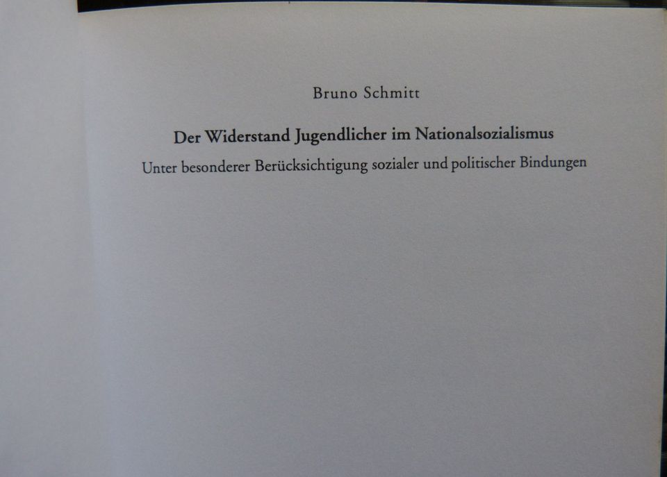 Bruno Schmitt, Der Widerstand Jugendlicher im Nationalsozialismus in Hamburg